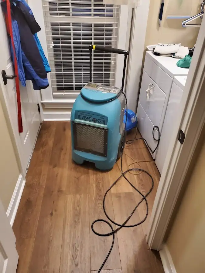 Commercial dehumidifier deployed for Flood Damage Cleanup in Kimball